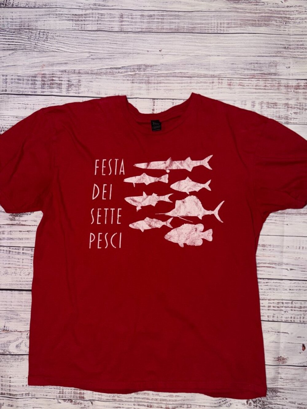 Feast of the Seven Fishes Gildan Red T-Shirt XL